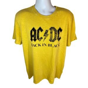 Lucky Brand AC/DC "Back In Black" Shirt | Men's XL | Yellow